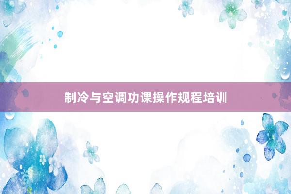 制冷与空调功课操作规程培训